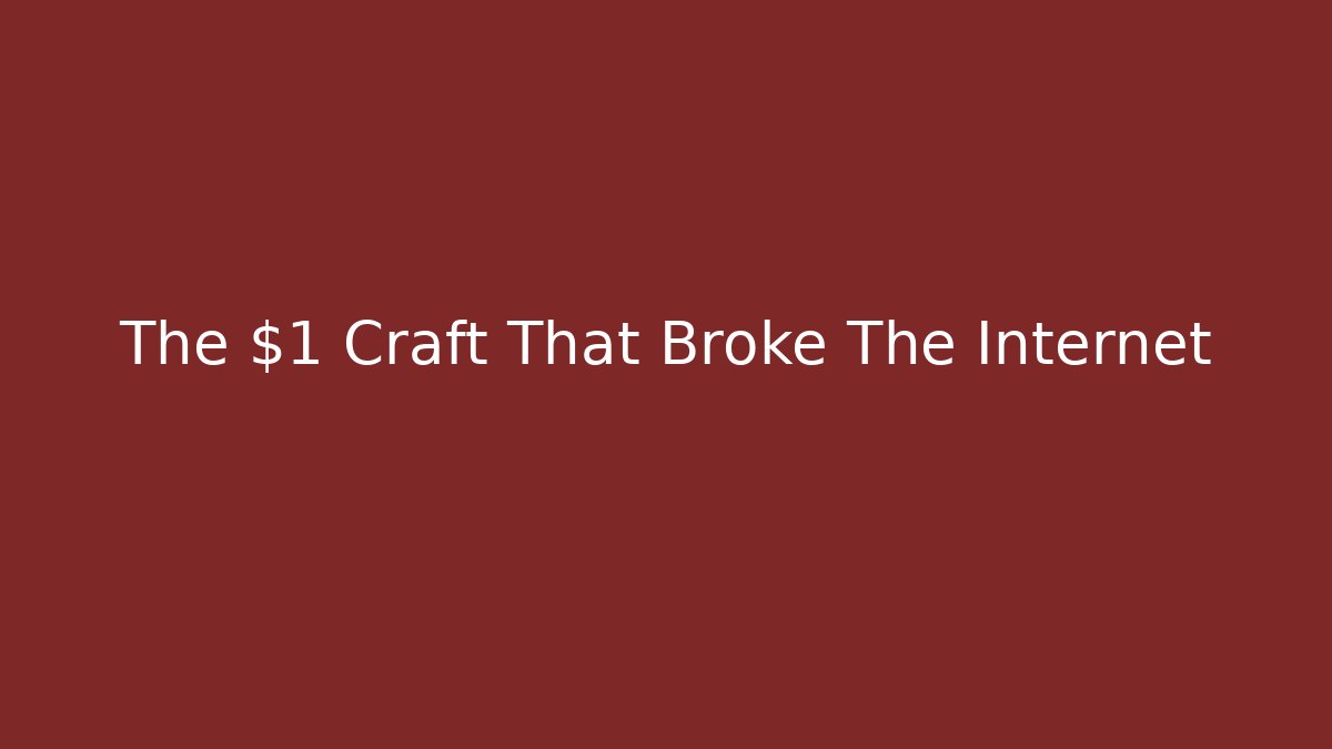 The $1 Craft That Broke The Internet