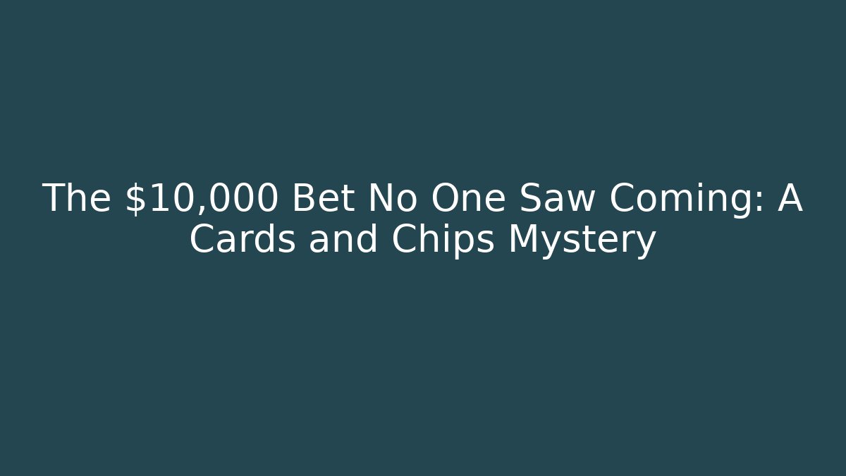 The $10,000 Bet No One Saw Coming: A Cards and Chips Mystery