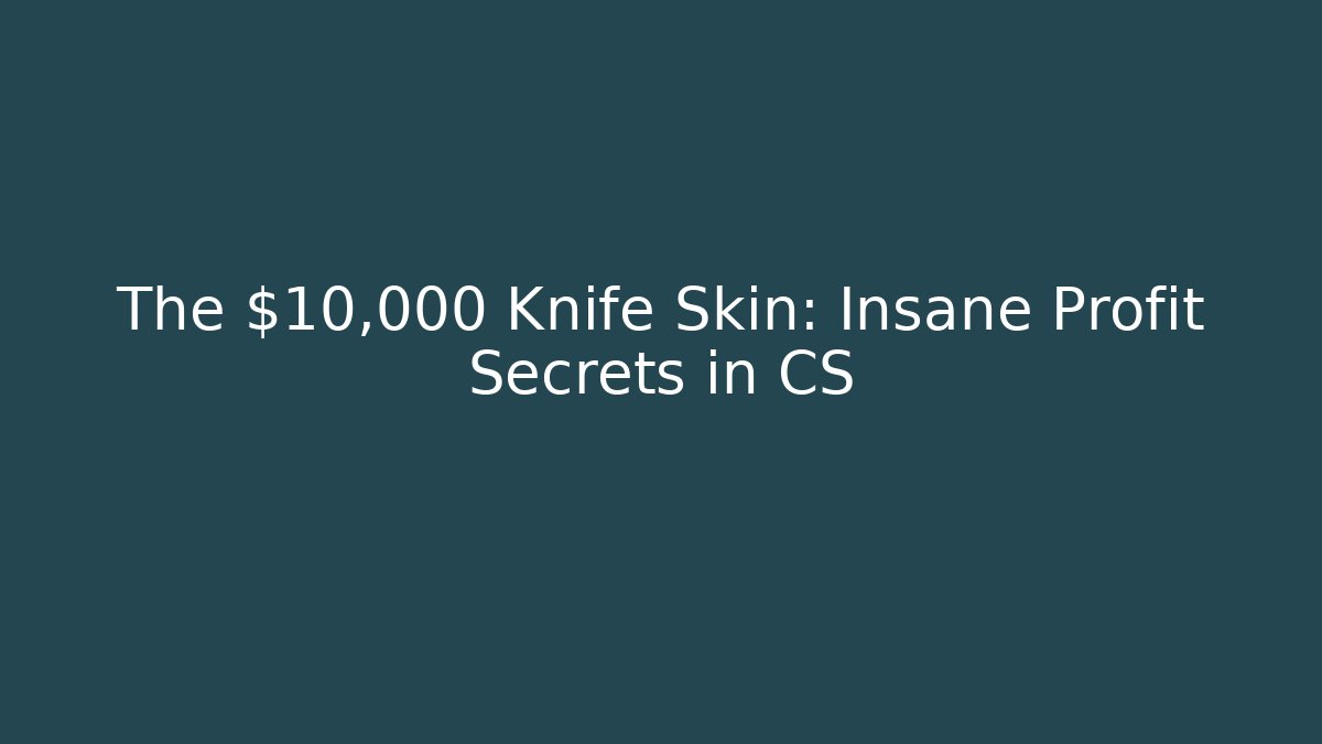 The $10,000 Knife Skin: Insane Profit Secrets in CS