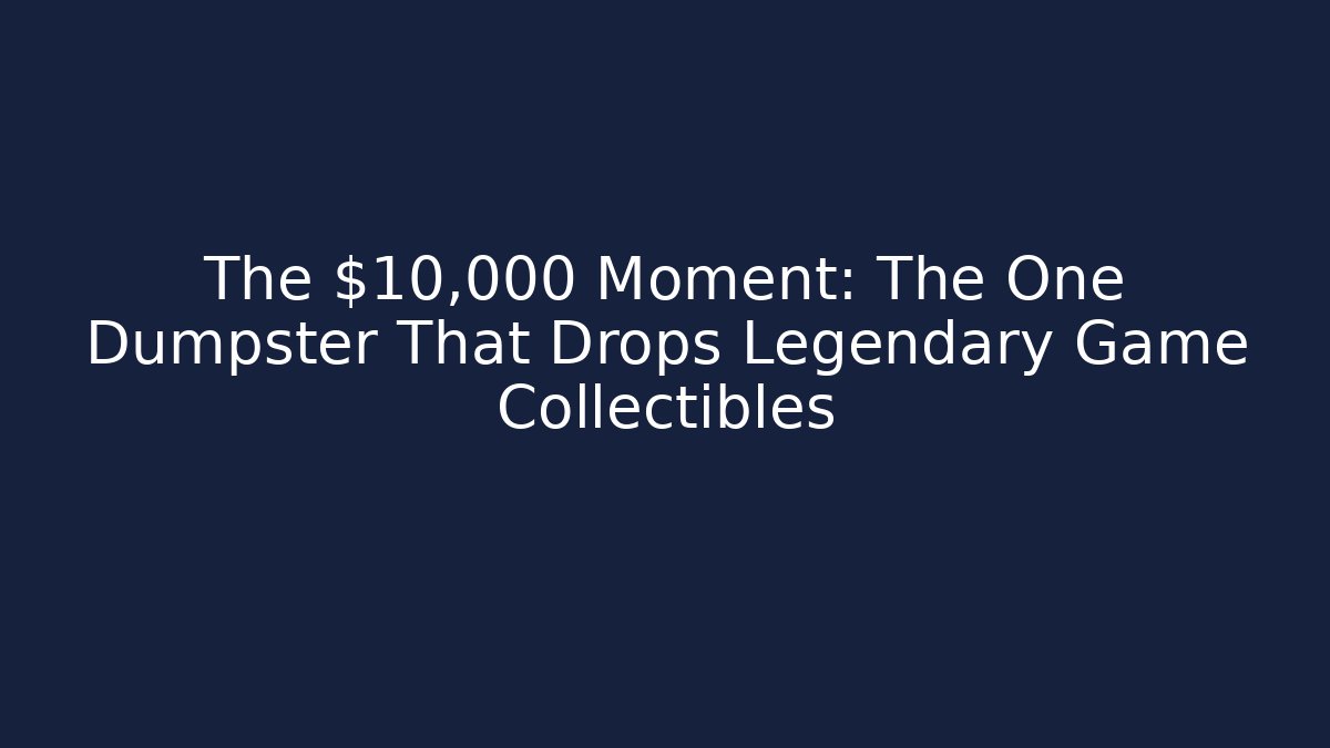 The $10,000 Moment: The One Dumpster That Drops Legendary Game Collectibles