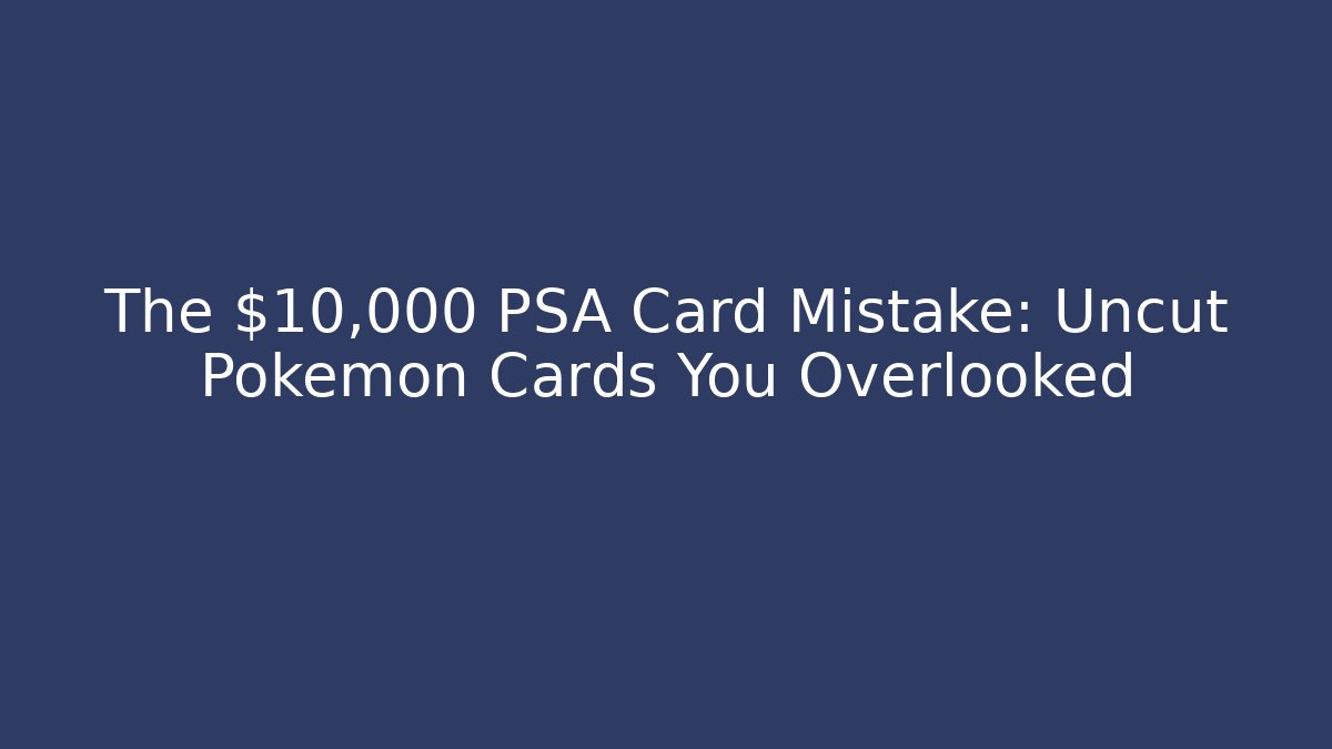 The $10,000 PSA Card Mistake: Uncut Pokémon Cards You Overlooked