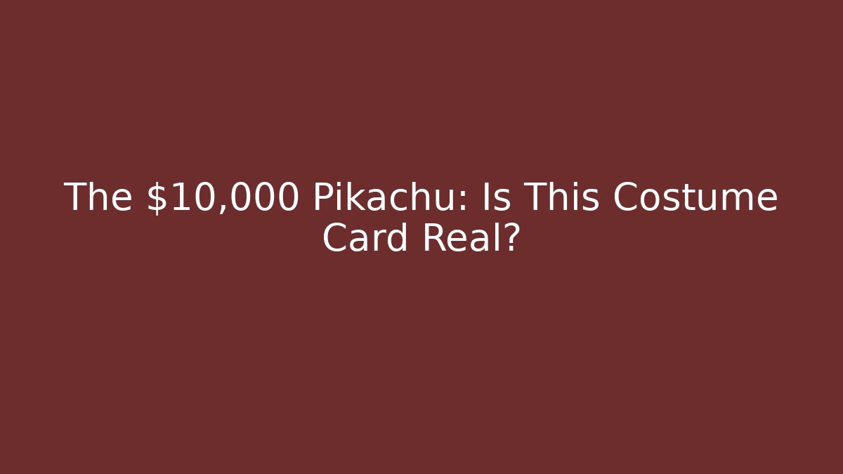 The $10,000 Pikachu: Is This Costume Card Real?