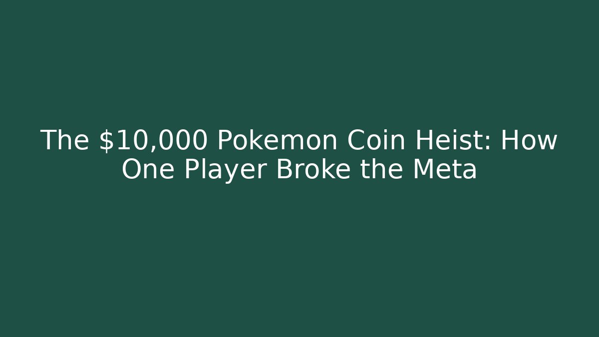 The $10,000 Pokémon Coin Heist: How One Player Broke the Meta