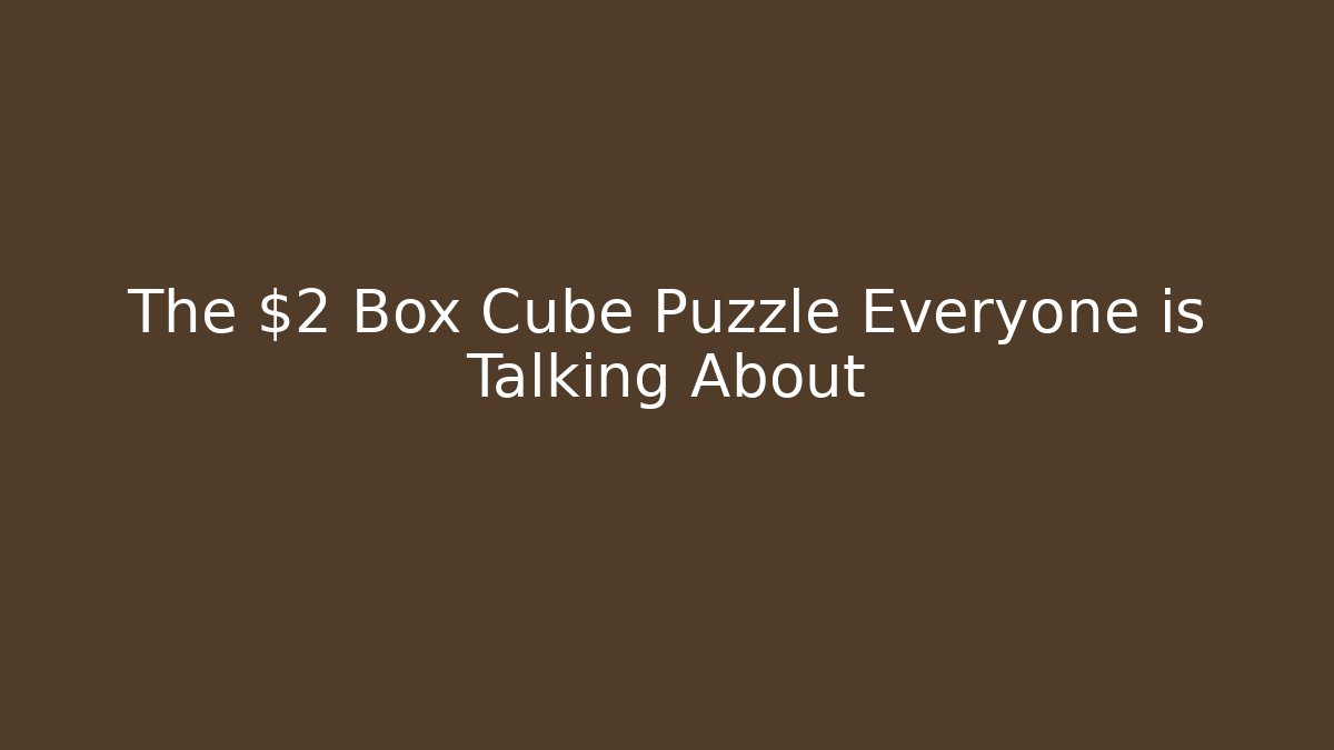 The $2 Box Cube Puzzle Everyone is Talking About