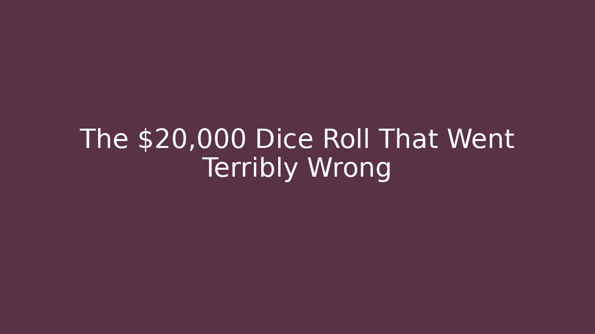 The $20,000 Dice Roll That Went Terribly Wrong