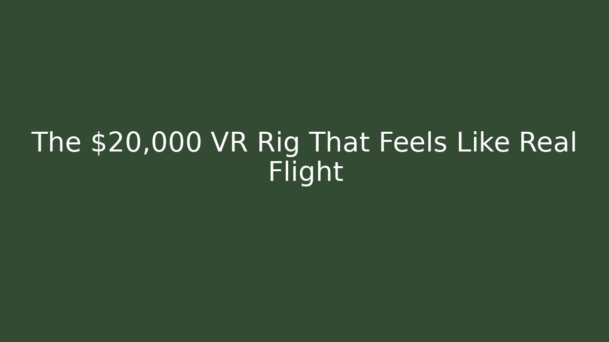 The $20,000 VR Rig That Feels Like Real Flight