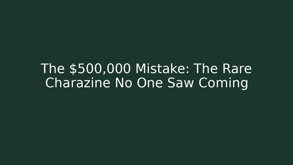 The $500,000 Mistake: The Rare Charazine No One Saw Coming