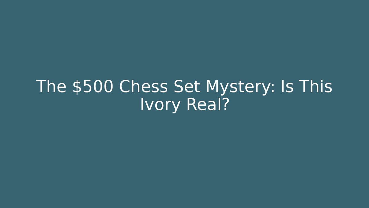 The $500 Chess Set Mystery: Is This Ivory Real?
