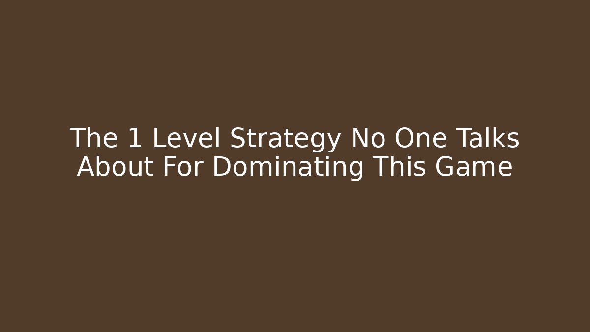 The 1 Level Strategy No One Talks About For Dominating This Game - Critter Realm