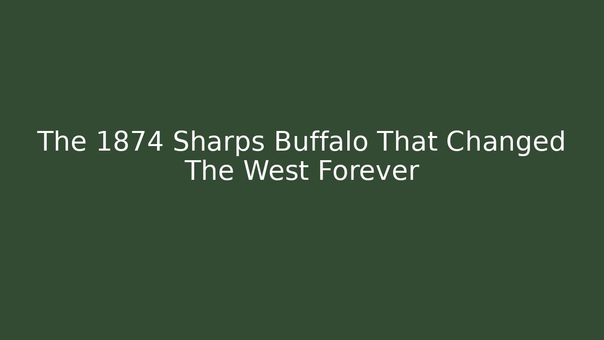 The 1874 Sharps Buffalo That Changed The West Forever