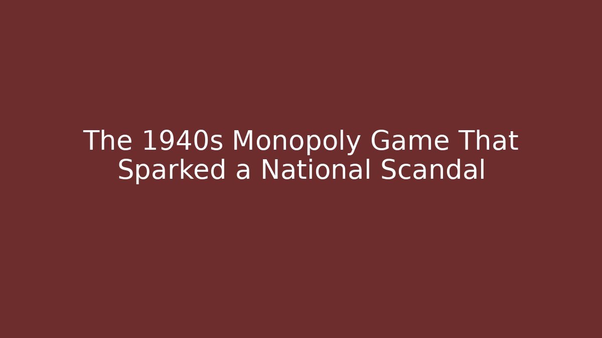 The 1940s Monopoly Game That Sparked a National Scandal