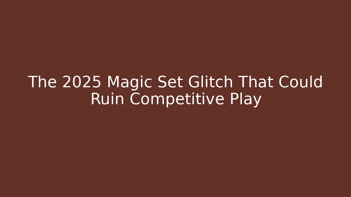 The 2025 Magic Set Glitch That Could Ruin Competitive Play