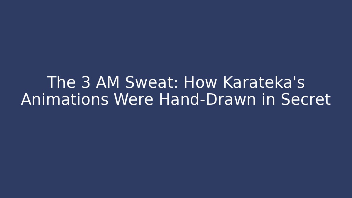 The 3 AM Sweat: How Karateka's Animations Were Hand-Drawn in Secret