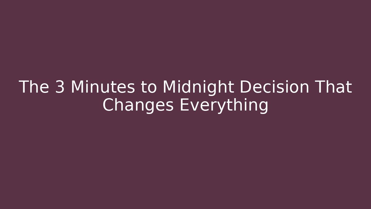 The 3 Minutes to Midnight Decision That Changes Everything