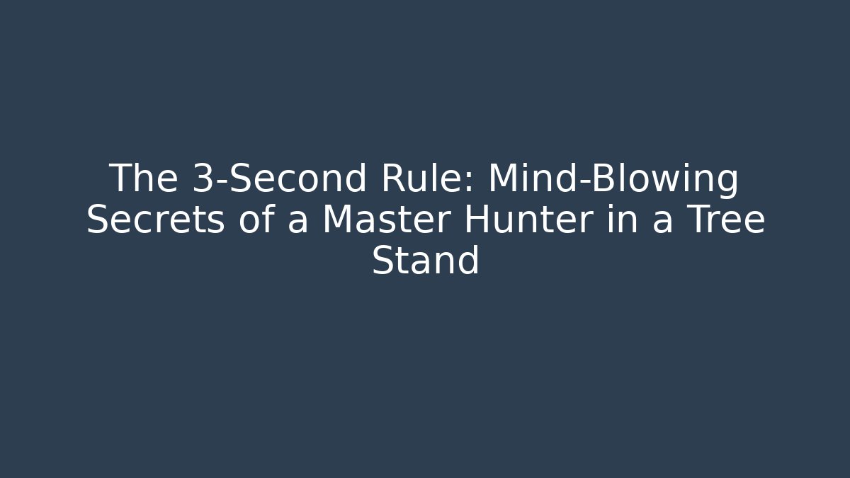 The 3-Second Rule: Mind-Blowing Secrets of a Master Hunter in a Tree Stand