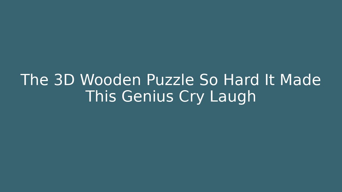 The 3D Wooden Puzzle So Hard It Made This Genius Cry Laugh