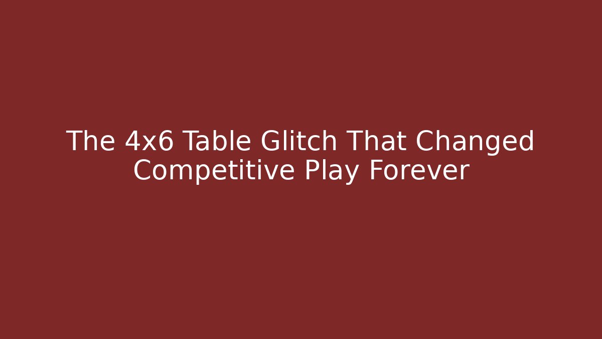 The 4x6 Table Glitch That Changed Competitive Play Forever