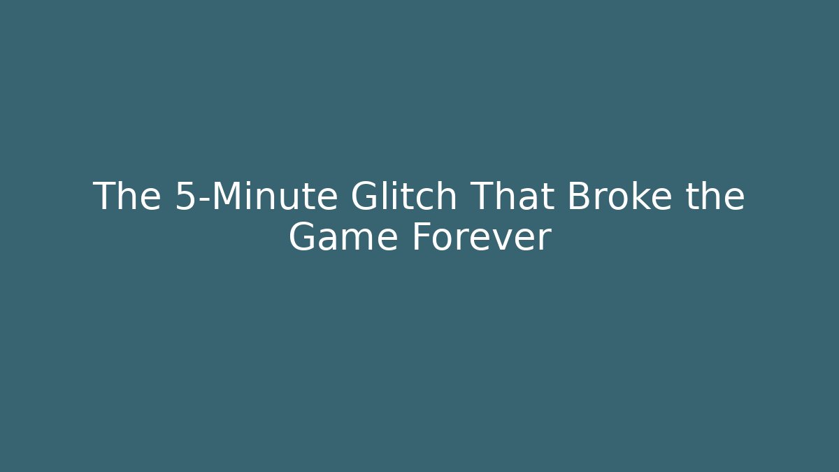 The 5-Minute Glitch That Broke the Game Forever - Critter Realm