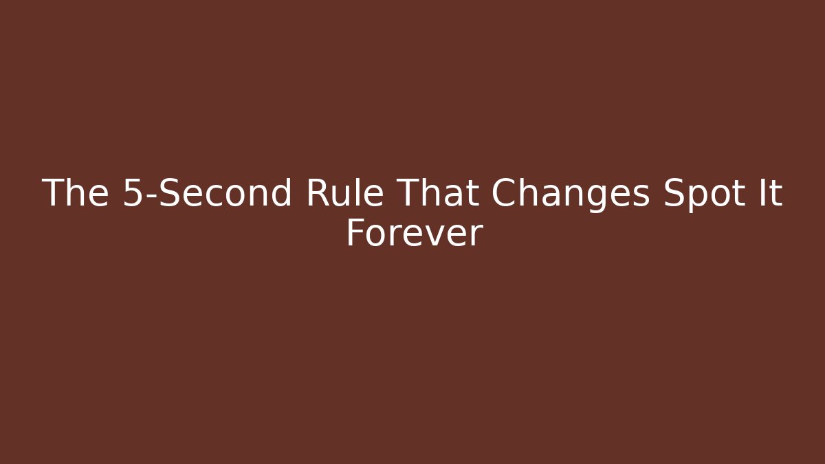 The 5-Second Rule That Changes Spot It Forever