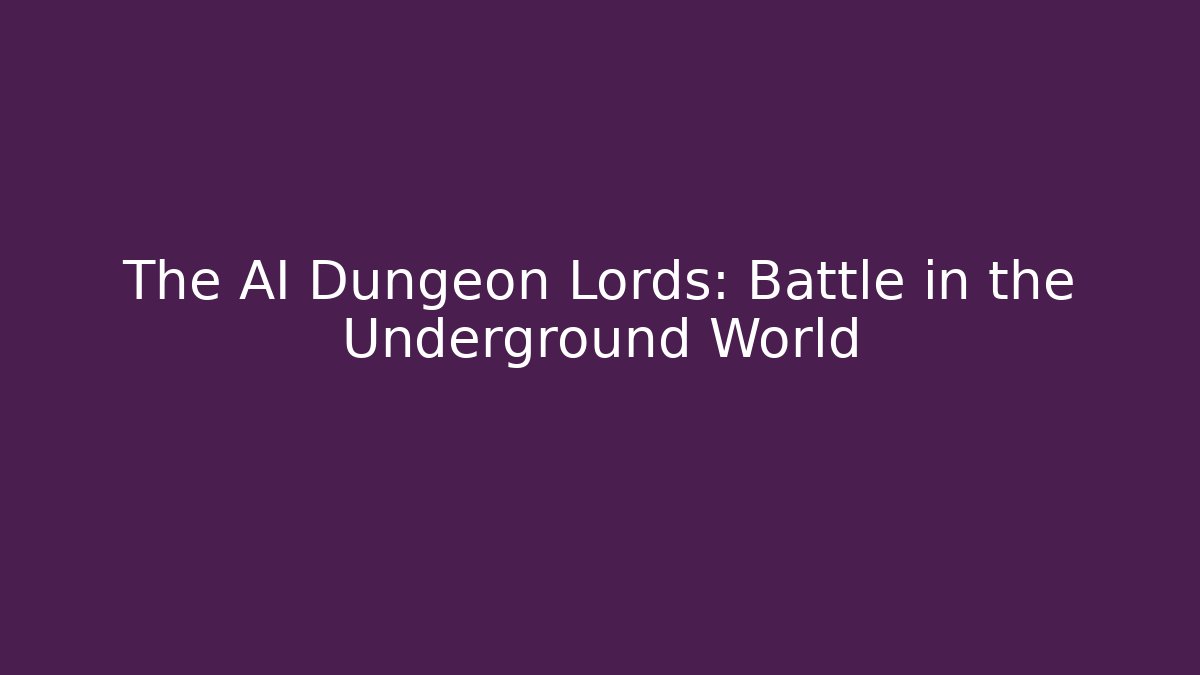 The AI Dungeon Lords: Battle in the Underground World