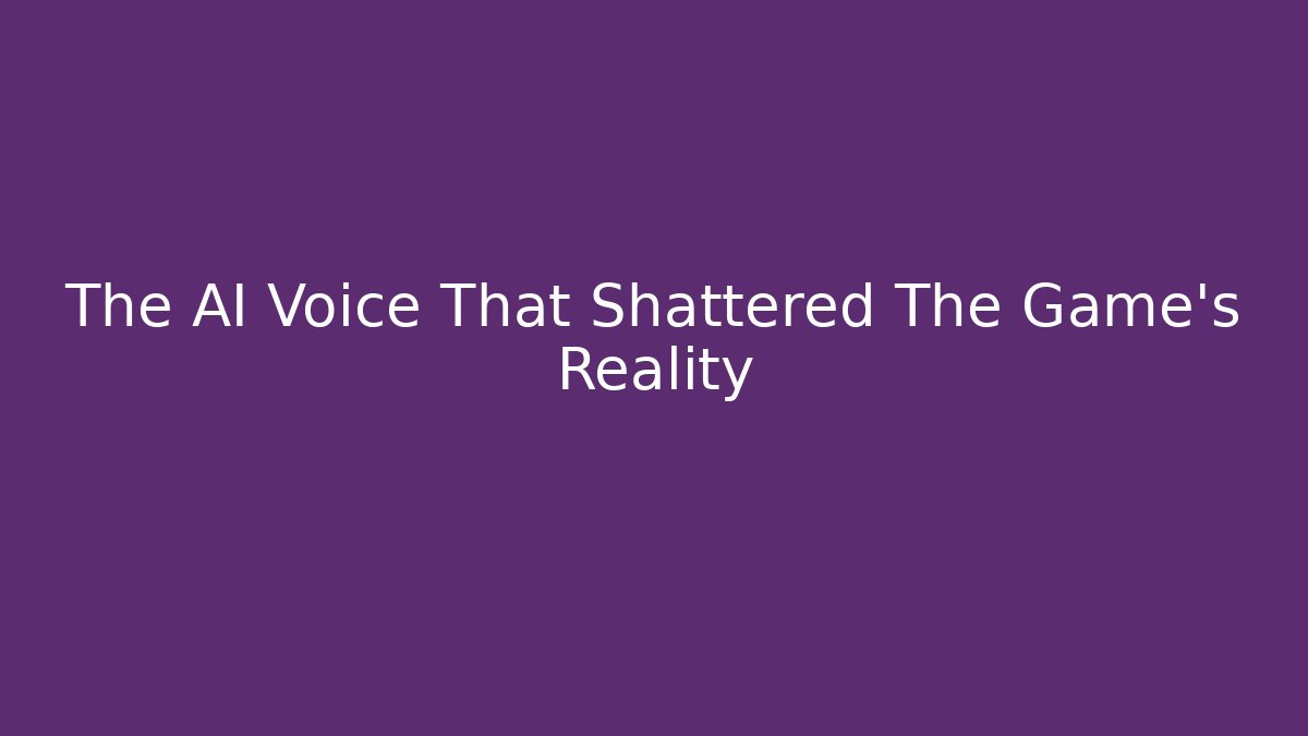 The AI Voice That Shattered The Game’s Reality