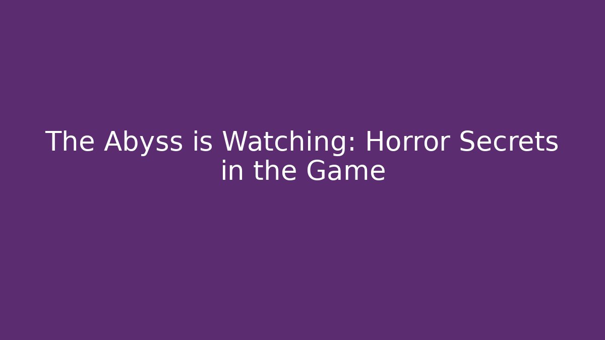 The Abyss is Watching: Horror Secrets in the Game - Critter Realm