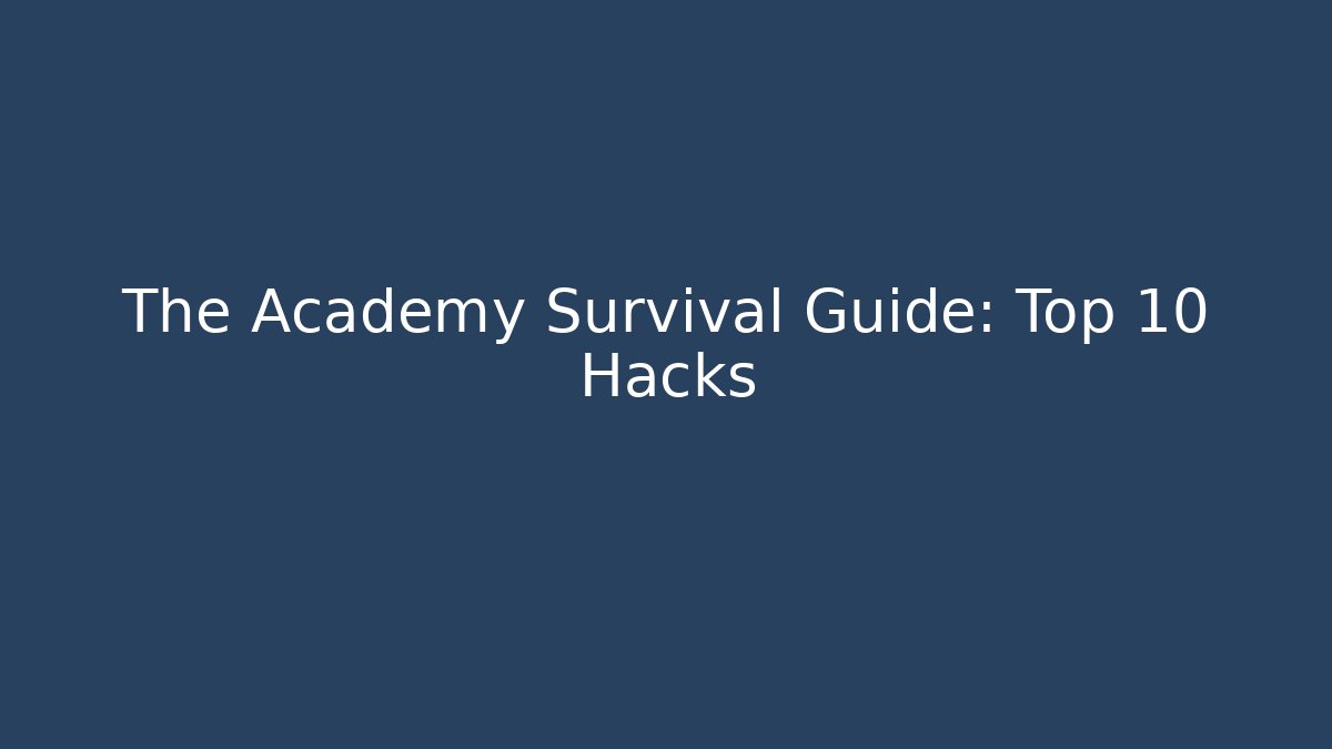 The Academy Survival Guide: Top 10 Hacks