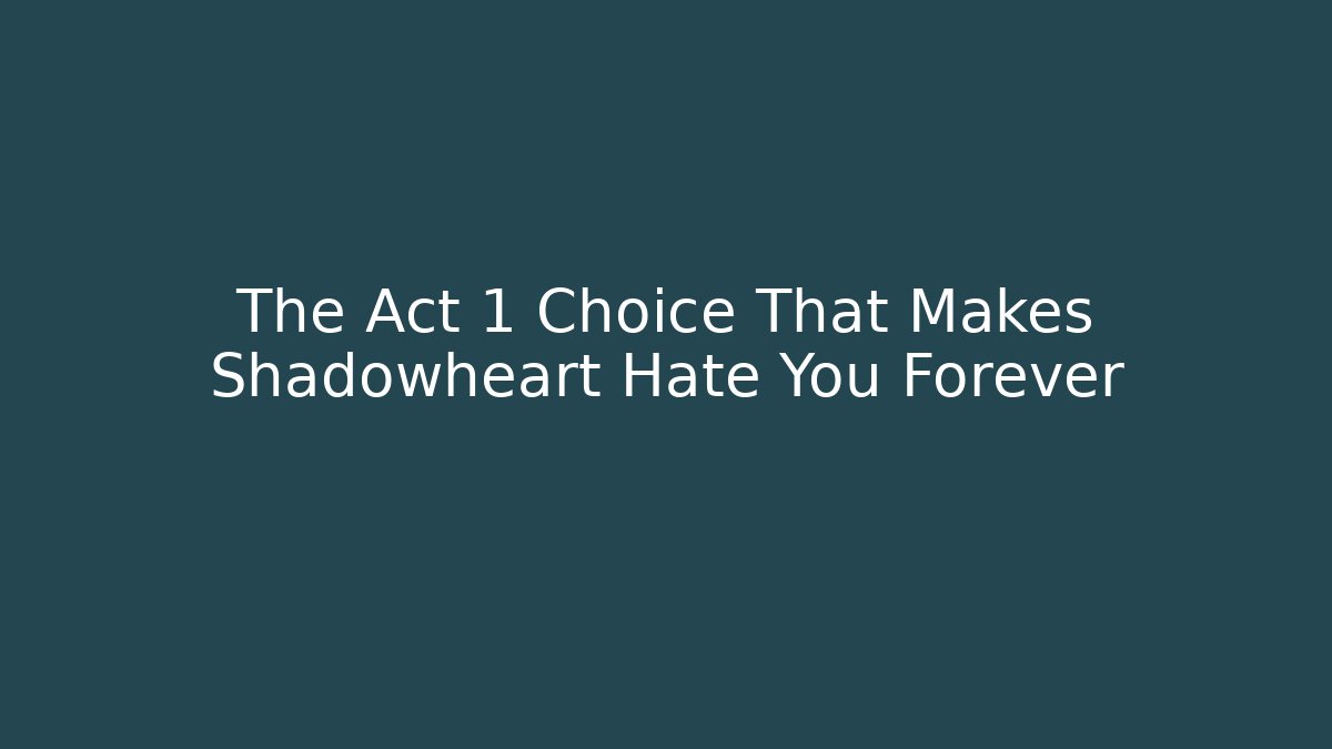 The Act 1 Choice That Makes Shadowheart Hate You Forever