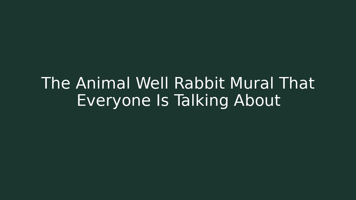 The Animal Well Rabbit Mural That Everyone Is Talking About