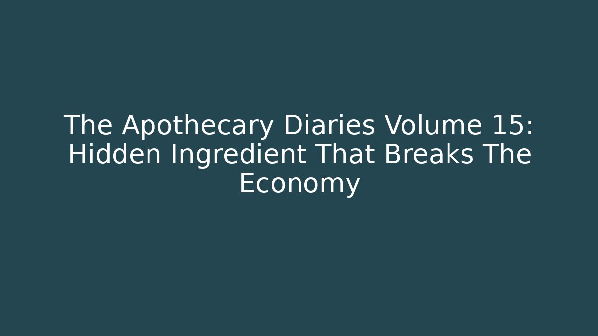 The Apothecary Diaries Volume 15: Hidden Ingredient That Breaks The Economy