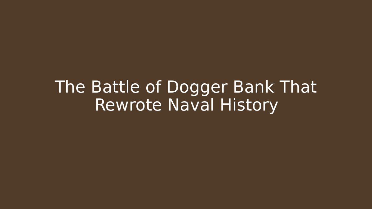 The Battle of Dogger Bank That Rewrote Naval History