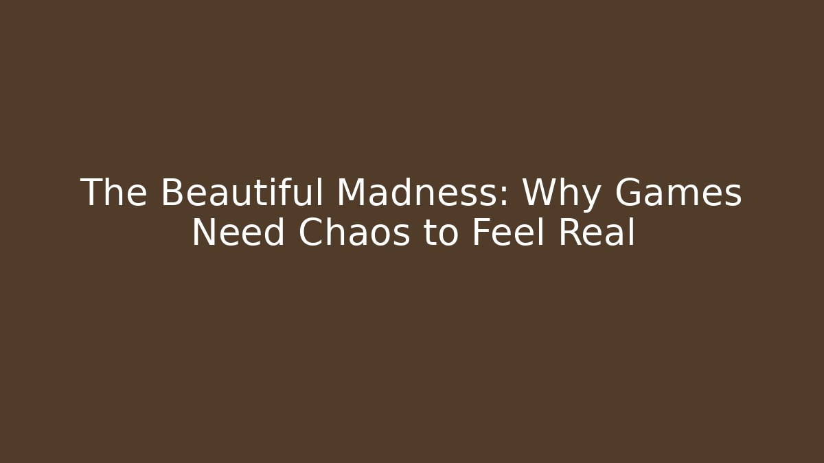 The Beautiful Madness: Why Games Need Chaos to Feel Real - Critter Realm