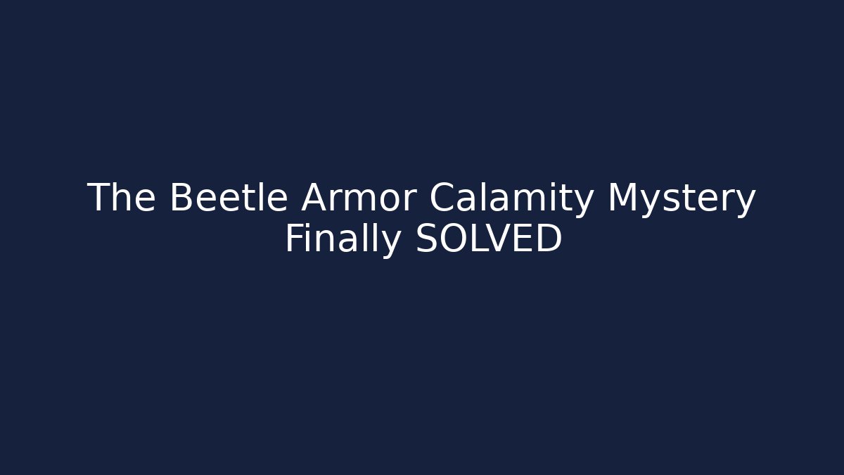 The Beetle Armor Calamity Mystery Finally SOLVED