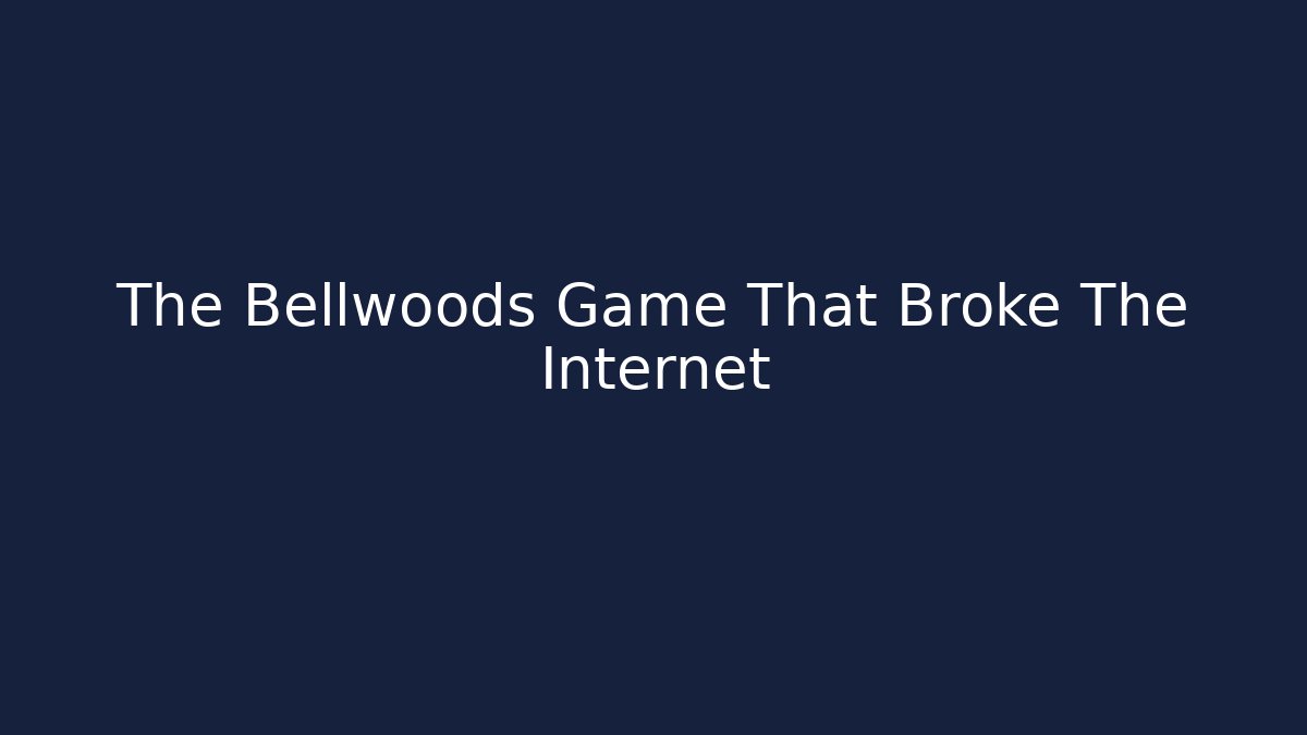 The Bellwoods Game That Broke The Internet
