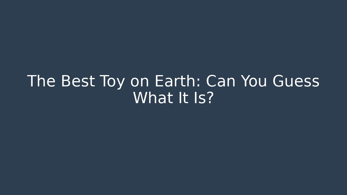The Best Toy on Earth: Can You Guess What It Is?