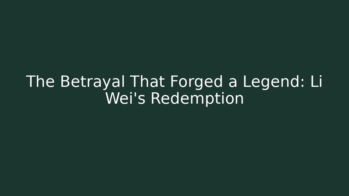 The Betrayal That Forged a Legend: Li Wei's Redemption