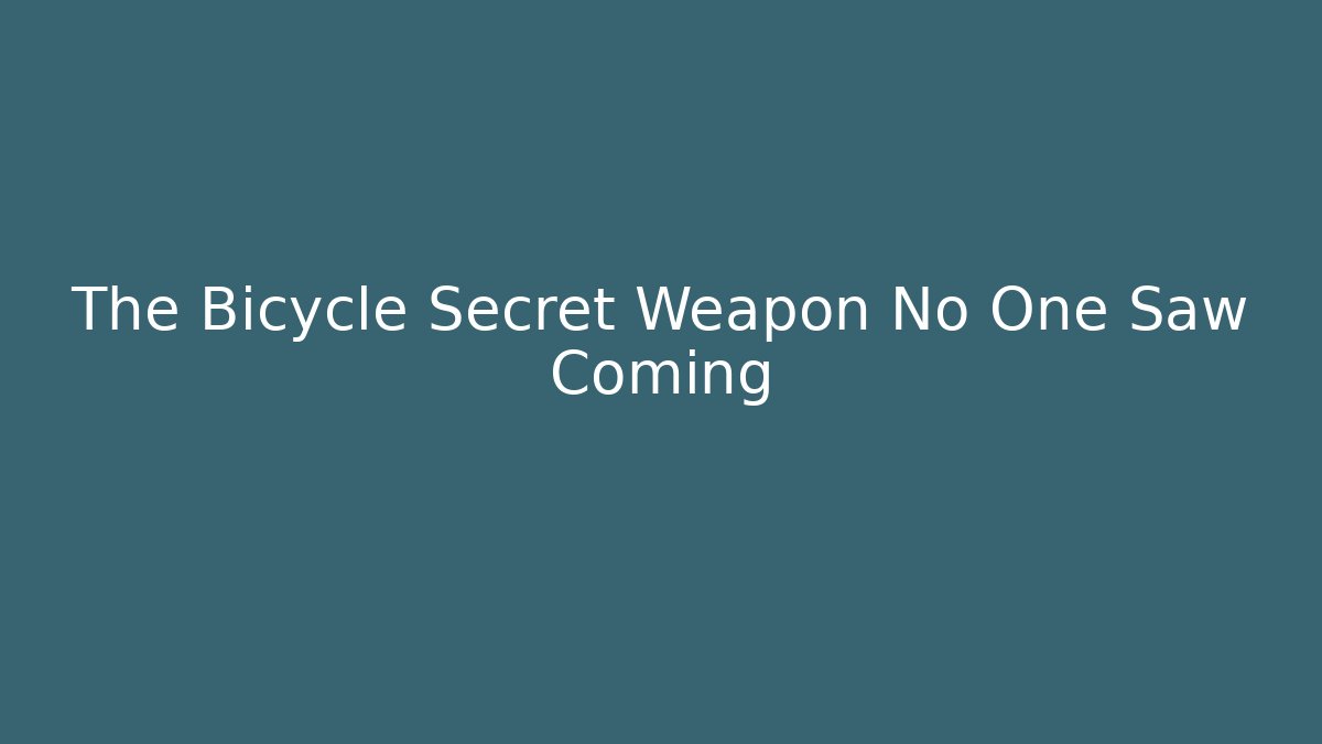The Bicycle Secret Weapon No One Saw Coming - Critter Realm