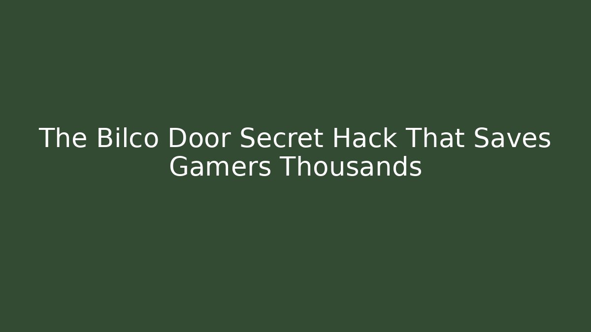 The Bilco Door Secret Hack That Saves Gamers Thousands - Critter Realm