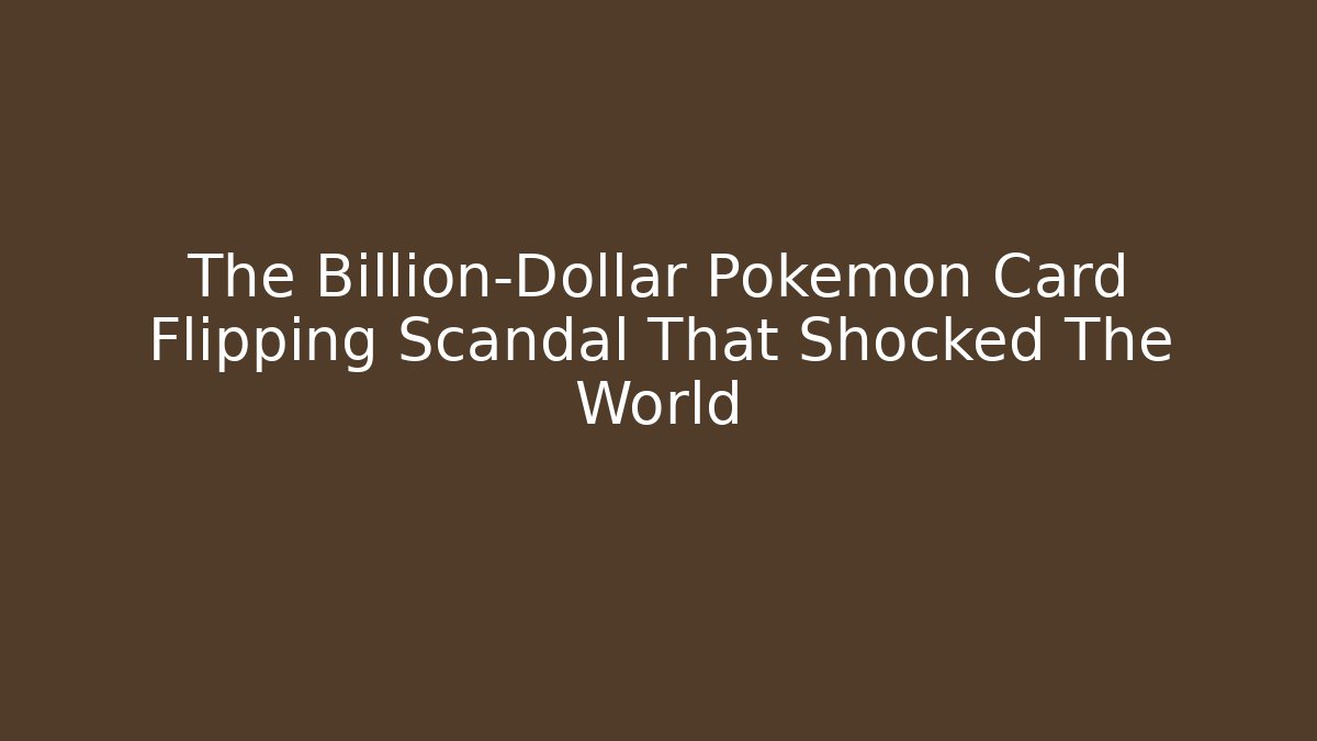 The Billion-Dollar Pokémon Card Flipping Scandal That Shocked The World