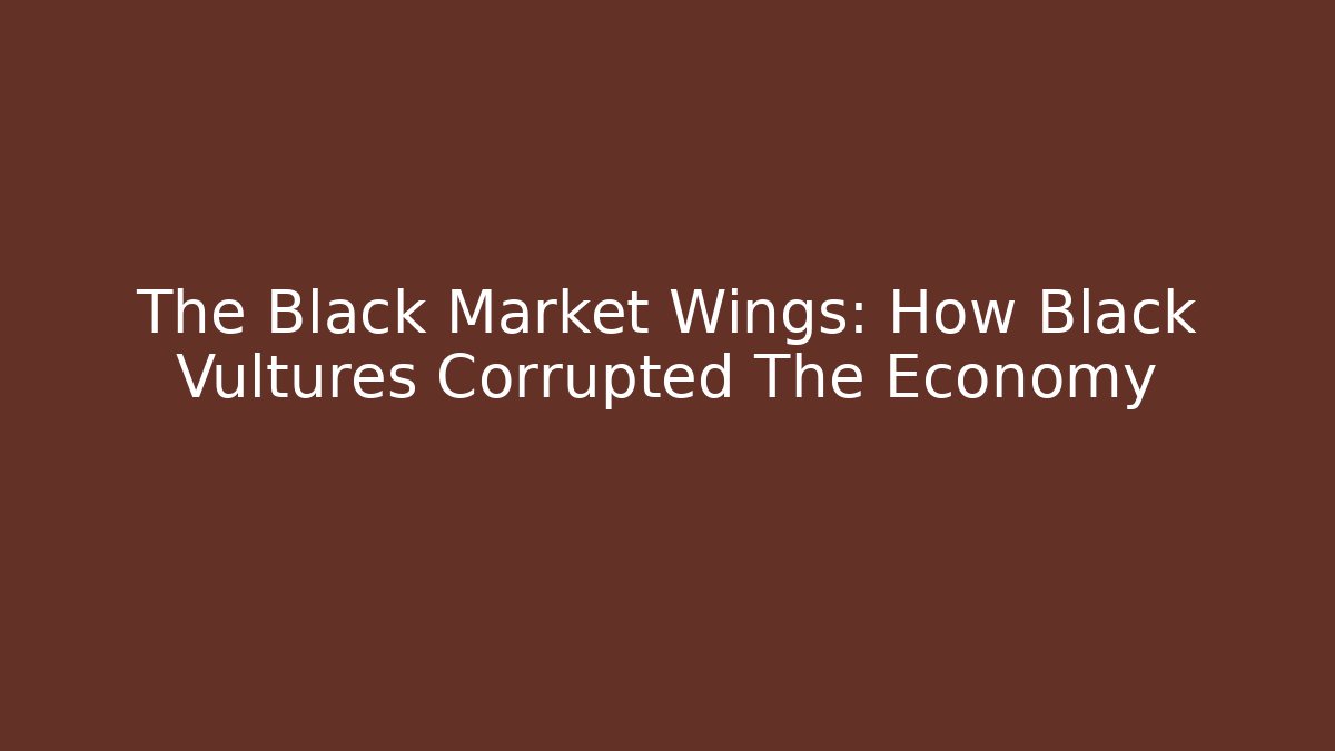 The Black Market Wings: How Black Vultures Corrupted The Economy