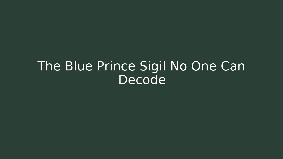 The Blue Prince Sigil No One Can Decode