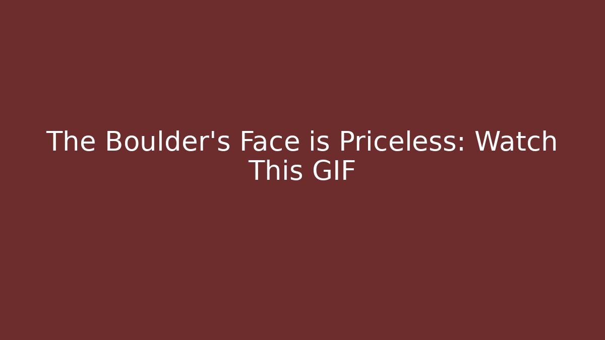 The Boulder's Face is Priceless: Watch This GIF - Critter Realm