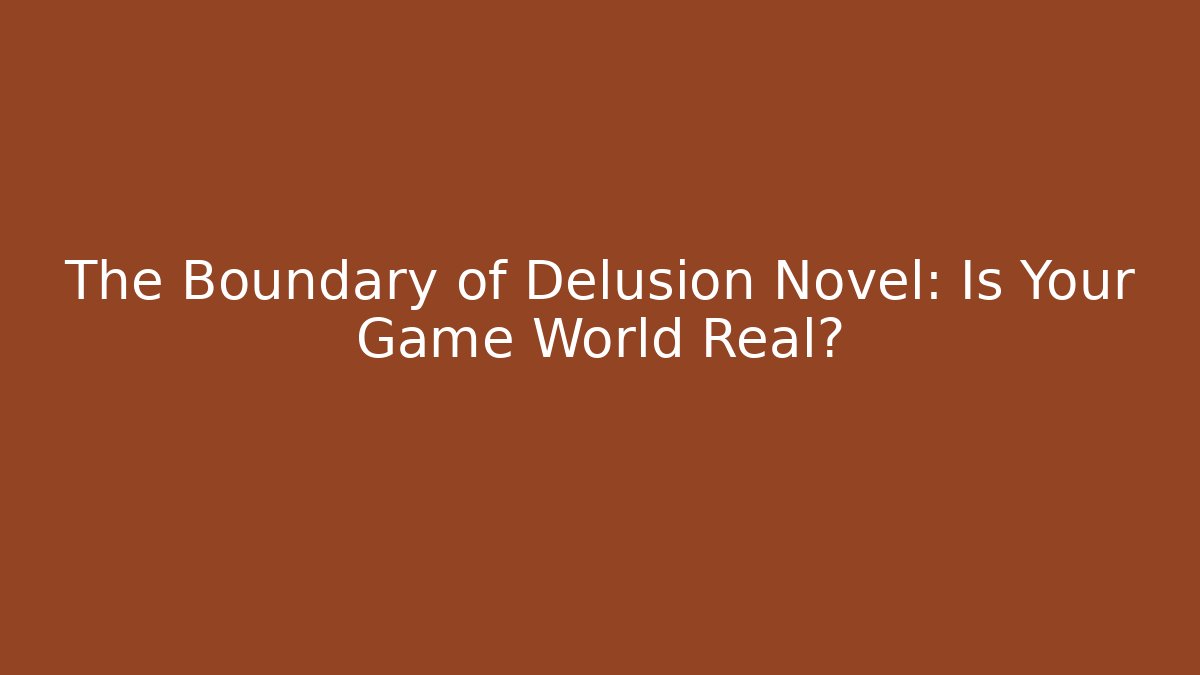 The Boundary of Delusion Novel: Is Your Game World Real?