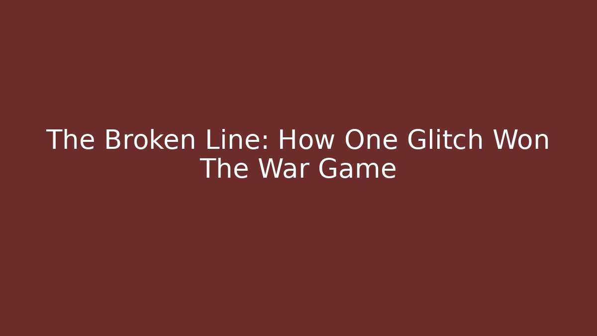 The Broken Line: How One Glitch Won The War Game