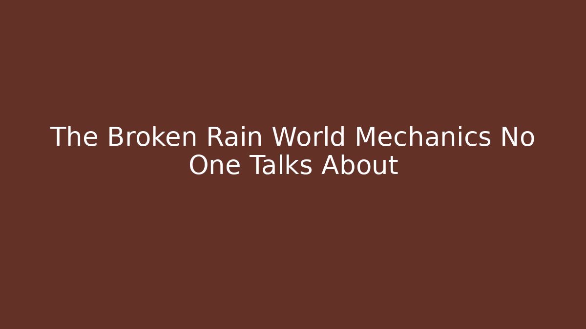The Broken Rain World Mechanics No One Talks About