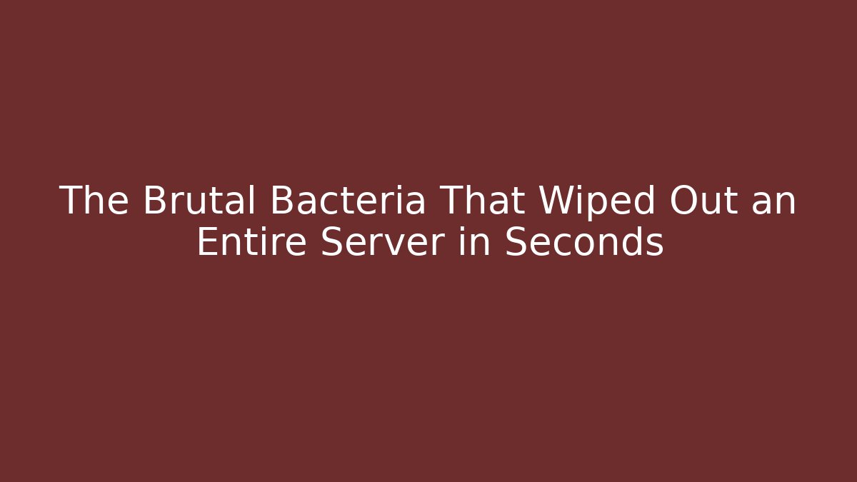 The Brutal Bacteria That Wiped Out an Entire Server in Seconds
