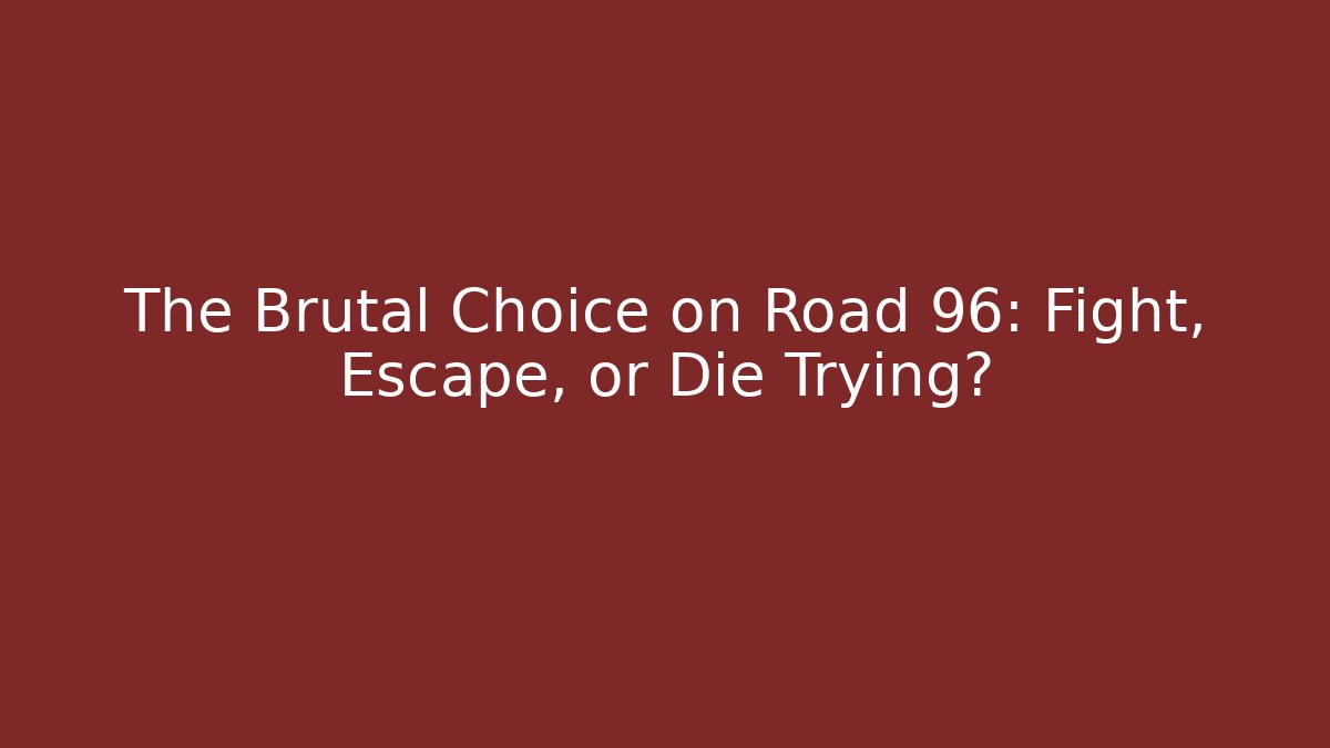 The Brutal Choice on Road 96: Fight, Escape, or Die Trying?