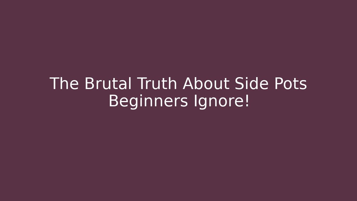 The Brutal Truth About Side Pots Beginners Ignore!