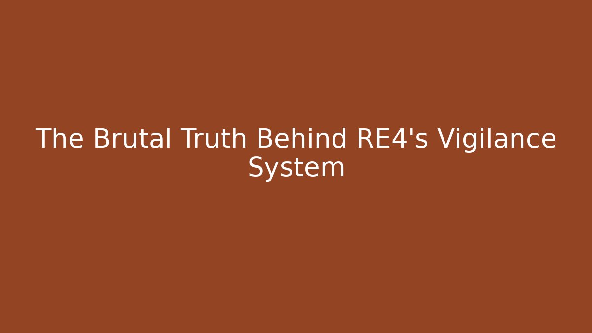 The Brutal Truth Behind RE4's Vigilance System