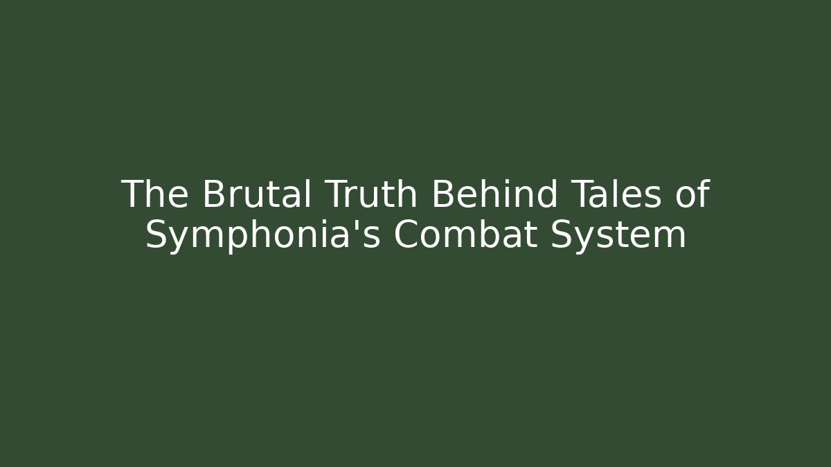 The Brutal Truth Behind Tales of Symphonia's Combat System
